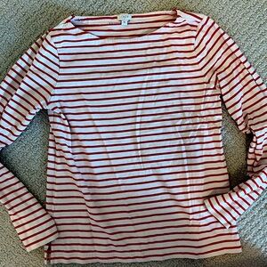 J.Crew women’s red and white stripe shirt size M
